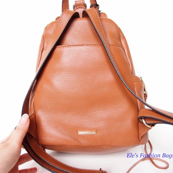 NWT Rebecca Minkoff Julian Medium Backpack Caramello Brown AUTHENTIC - Picture 9 of 13